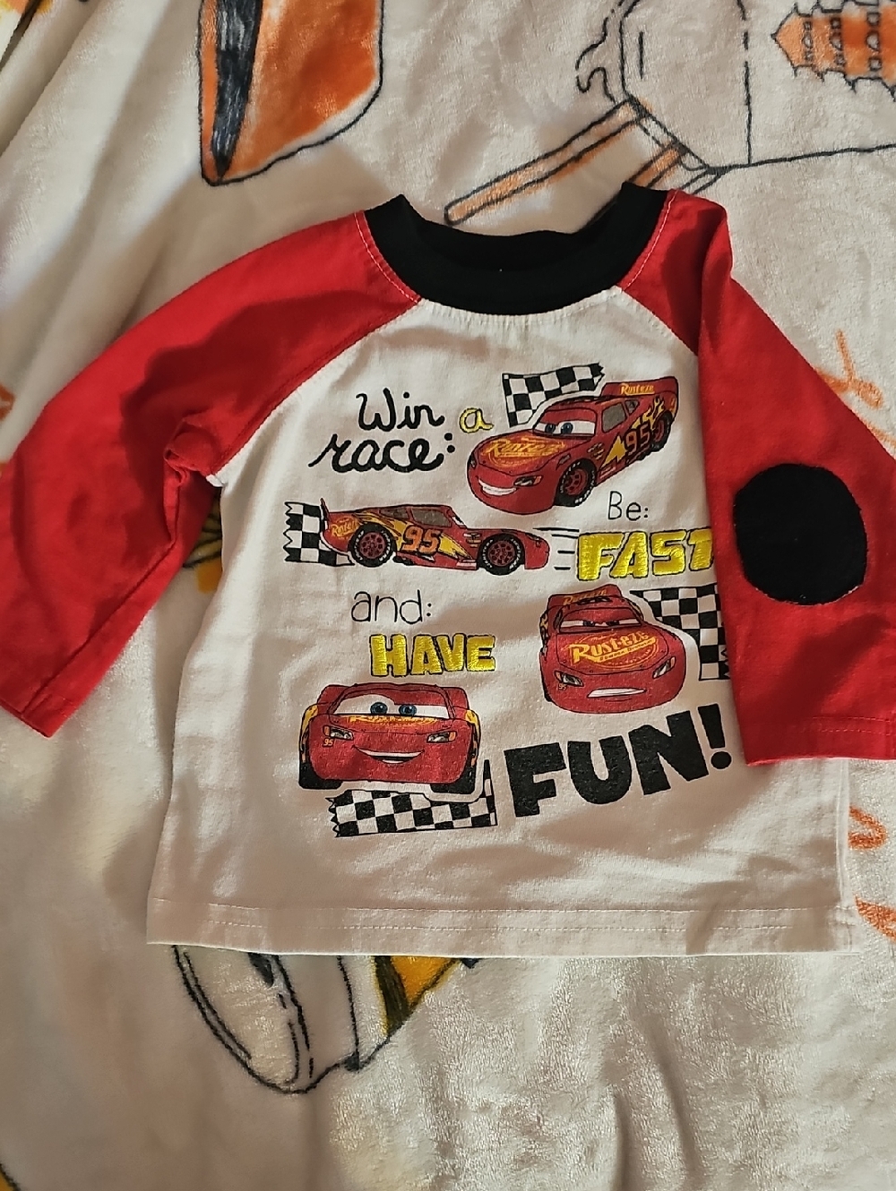 Disney Lightning McQueen Red & White Raglan Tee